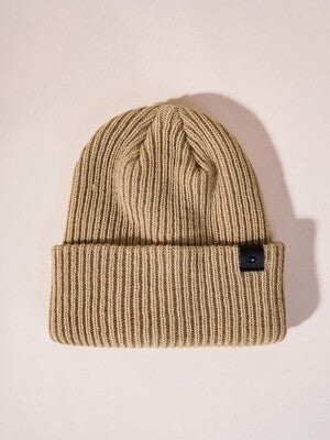 Beige Woven Beanie