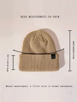 Beige Woven Beanie