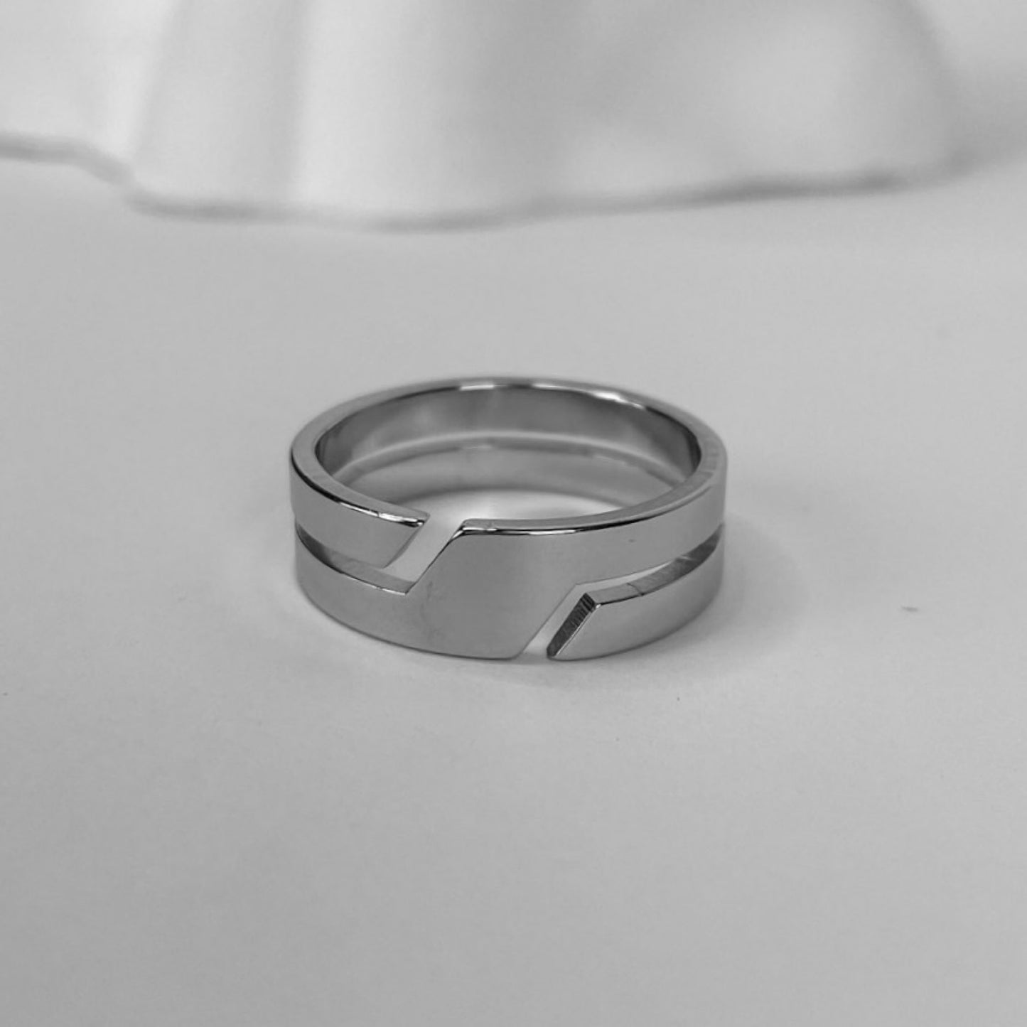 Silver Cutout Stainless Steel Ring