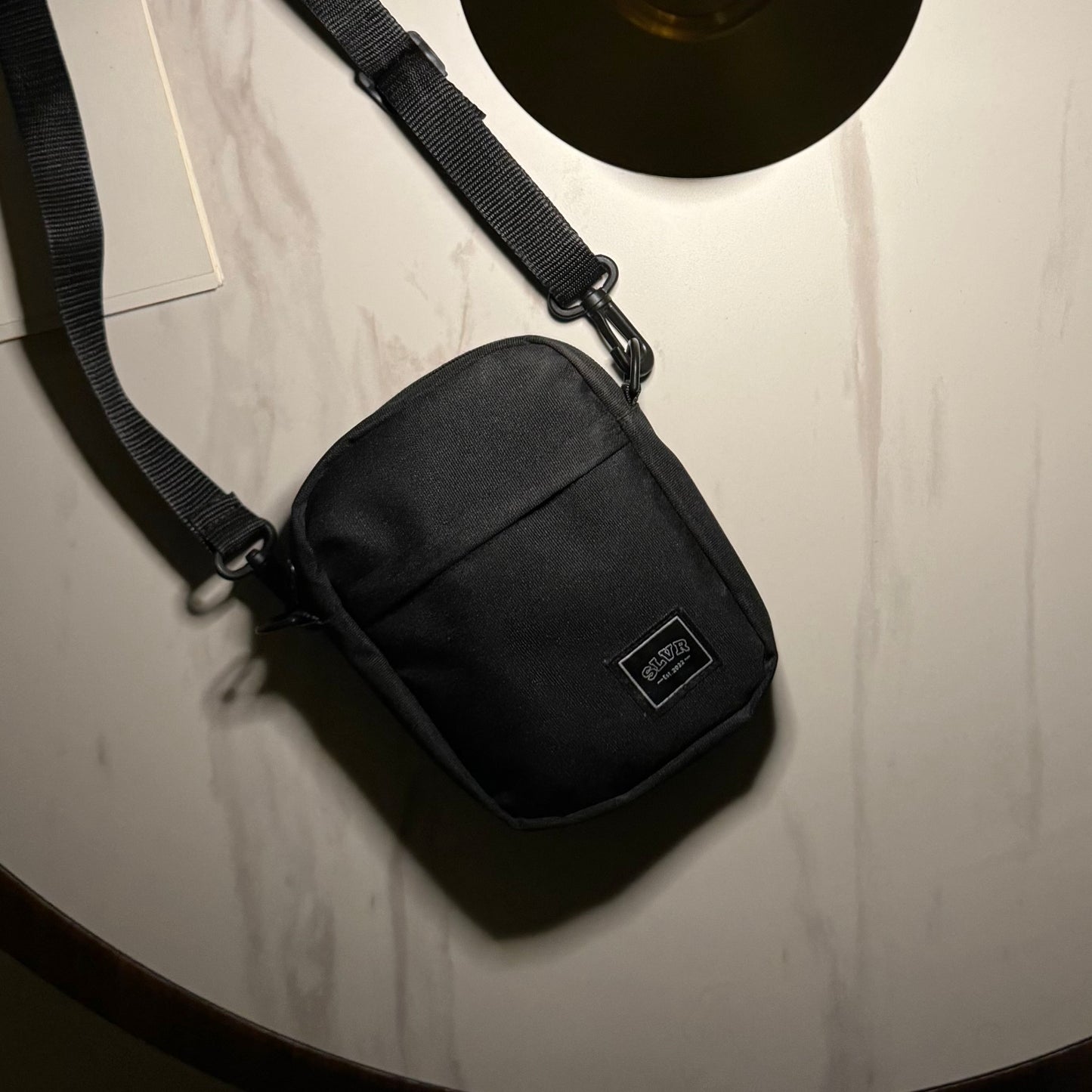 Black Quad Pocket Crossbody Bag