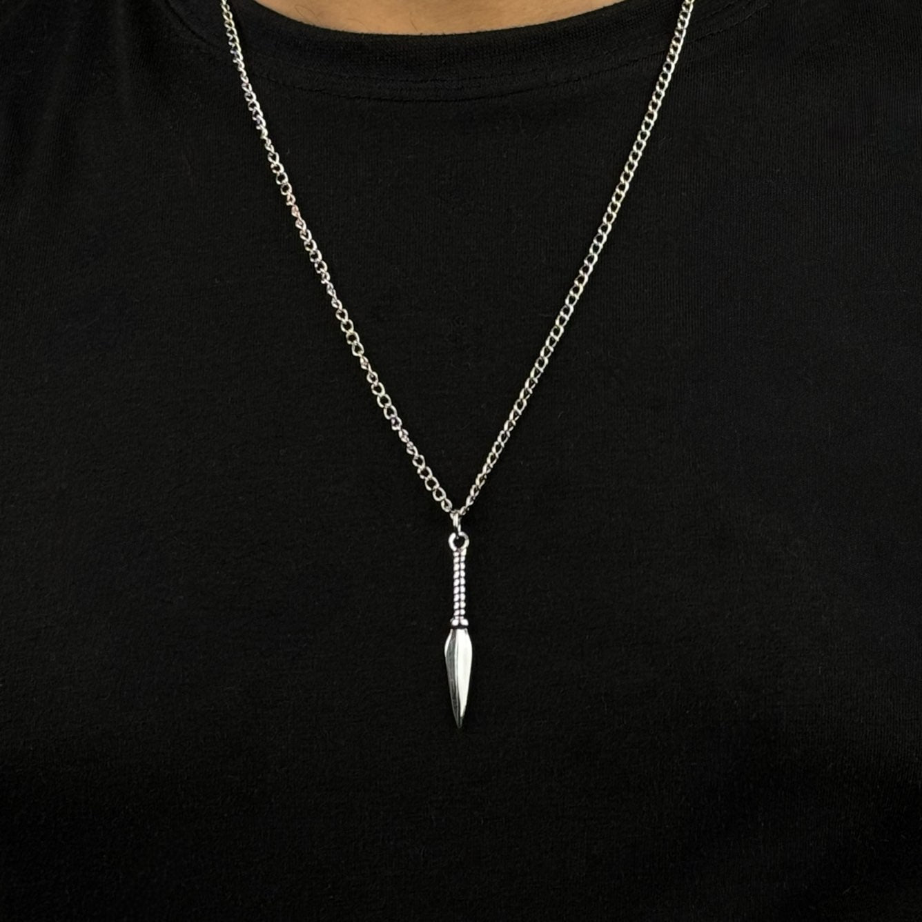 Silver Kunai Knife Necklace