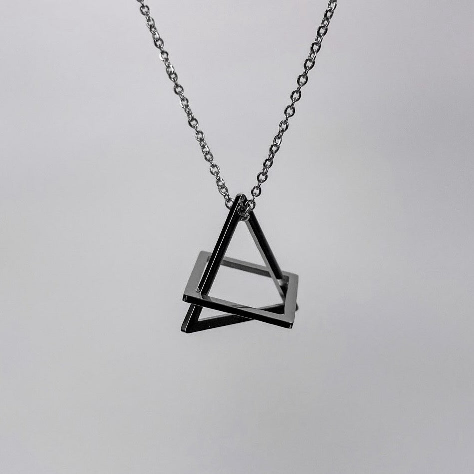 Tri Square Pendant Necklace
