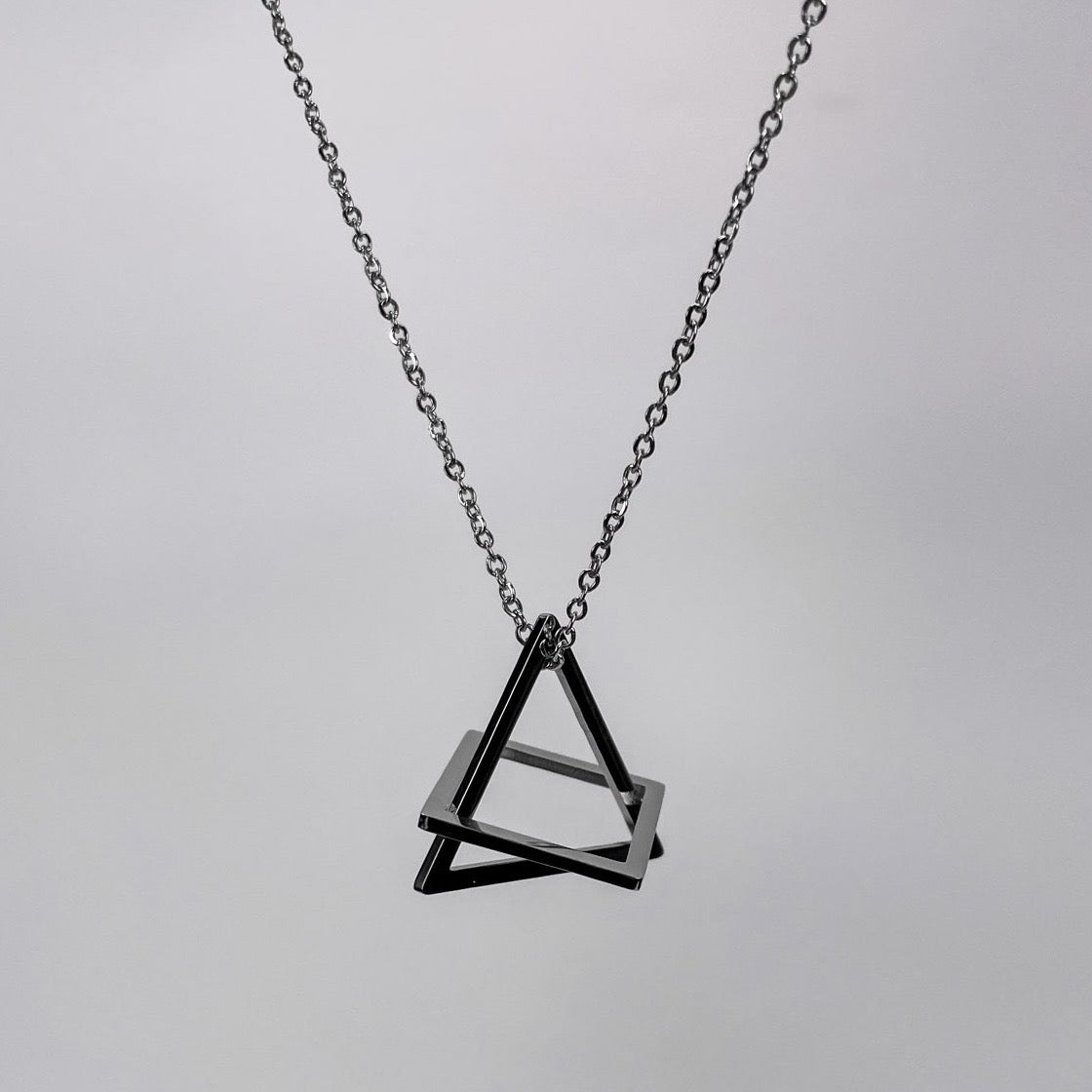 Tri Square Pendant Necklace