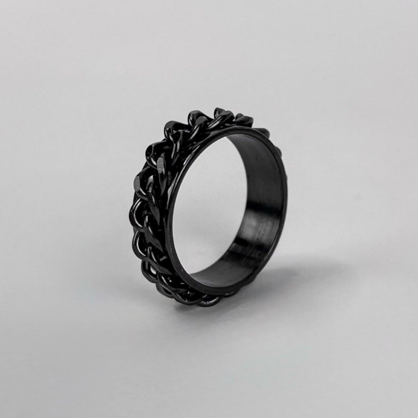 Black Stainless Steel Chain Ring