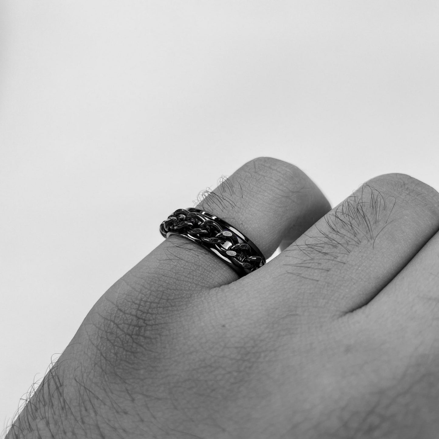 Black Stainless Steel Chain Ring