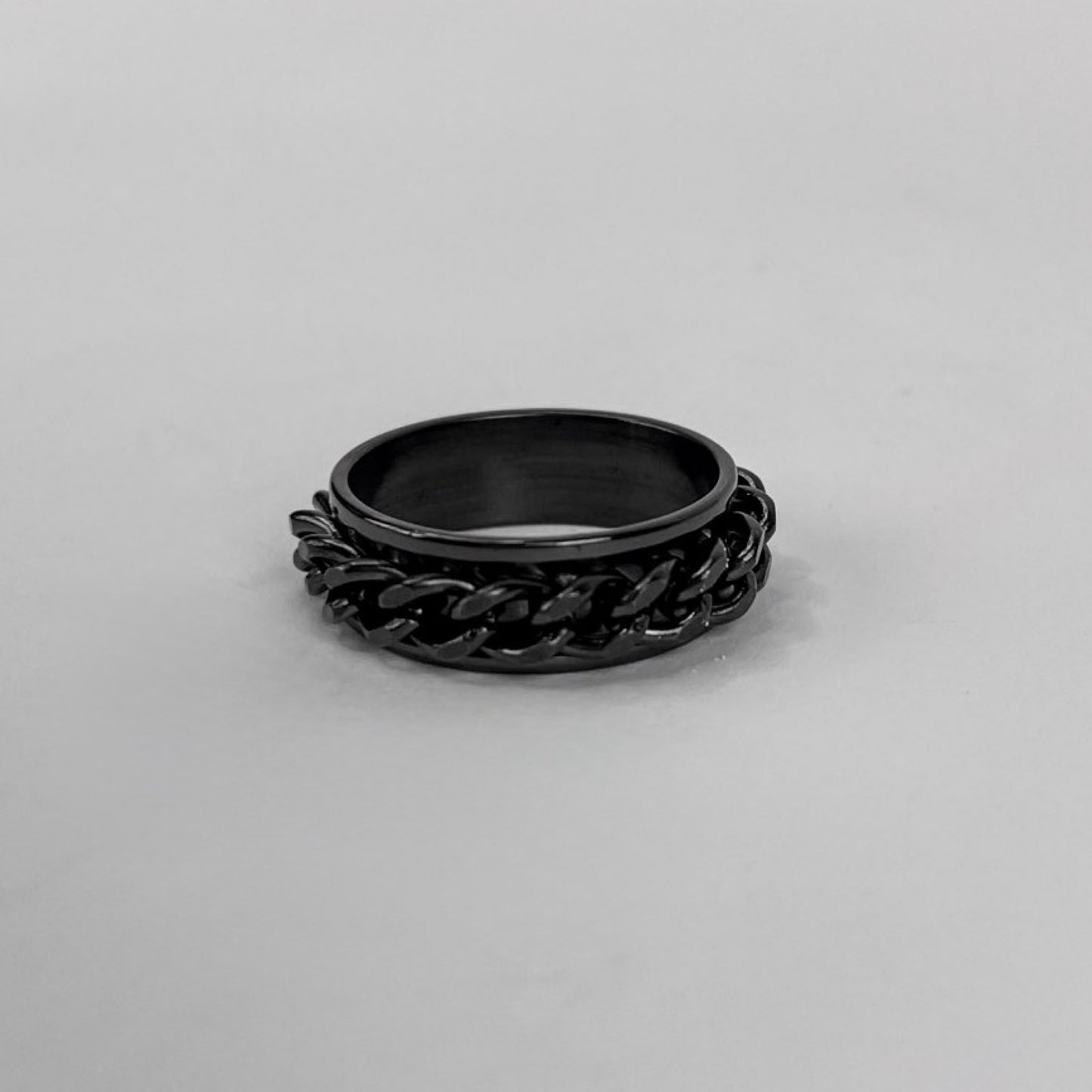 Black Stainless Steel Chain Ring