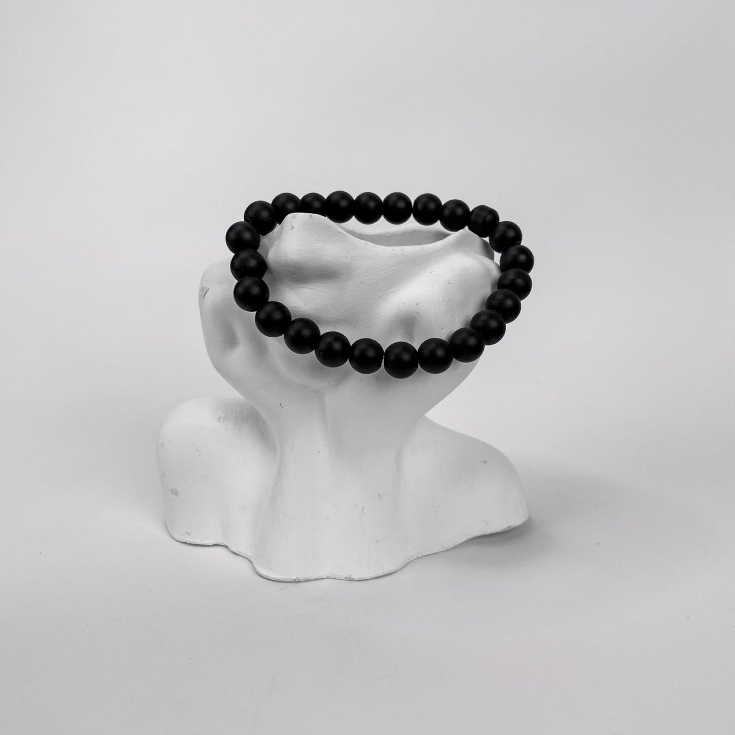 Black Stone Bead Bracelet