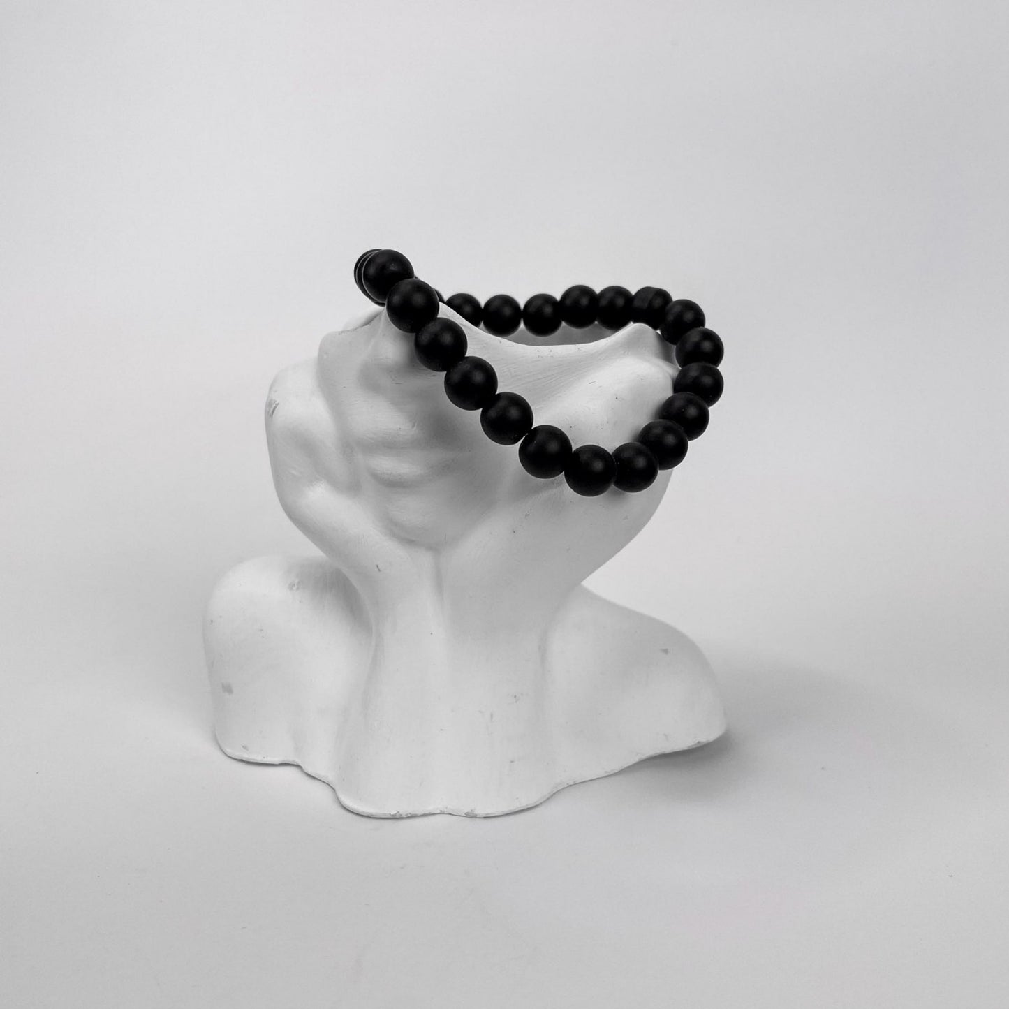Black Stone Bead Bracelet