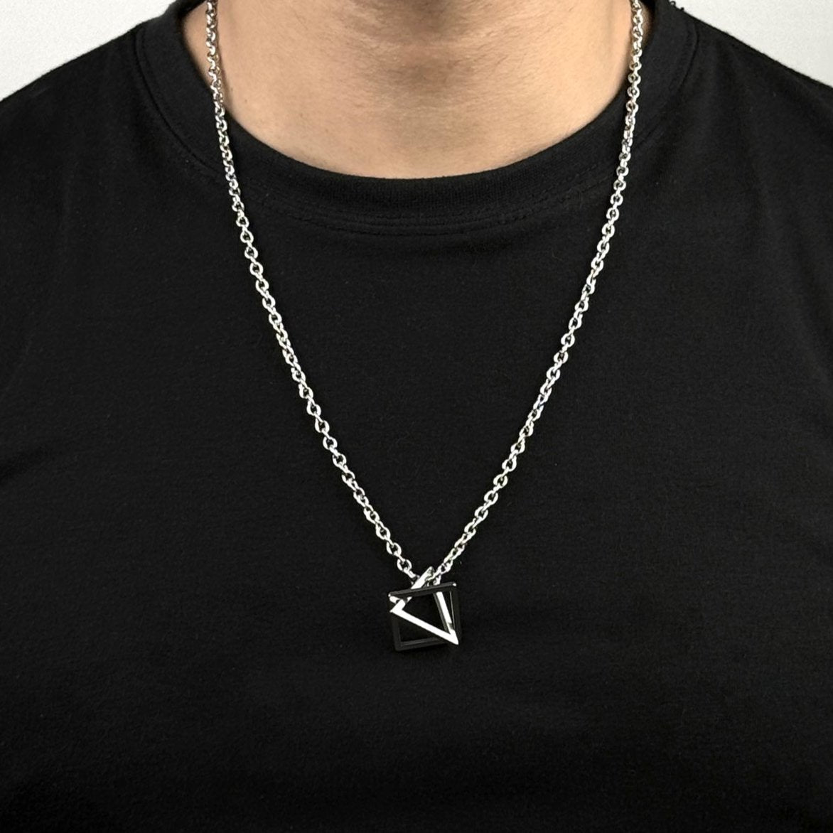 Tri Square Pendant Necklace
