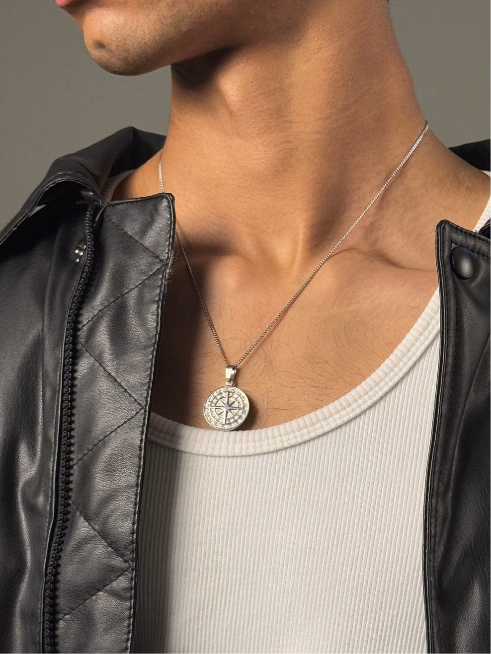 Pathfinder Compass Pendant Stainless Steel Necklace